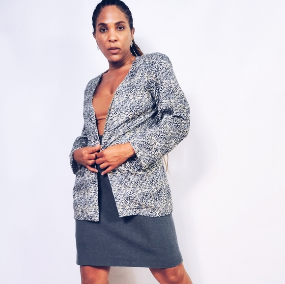 Vintage Jackets & Blazers - Fern Print Jacket Top
